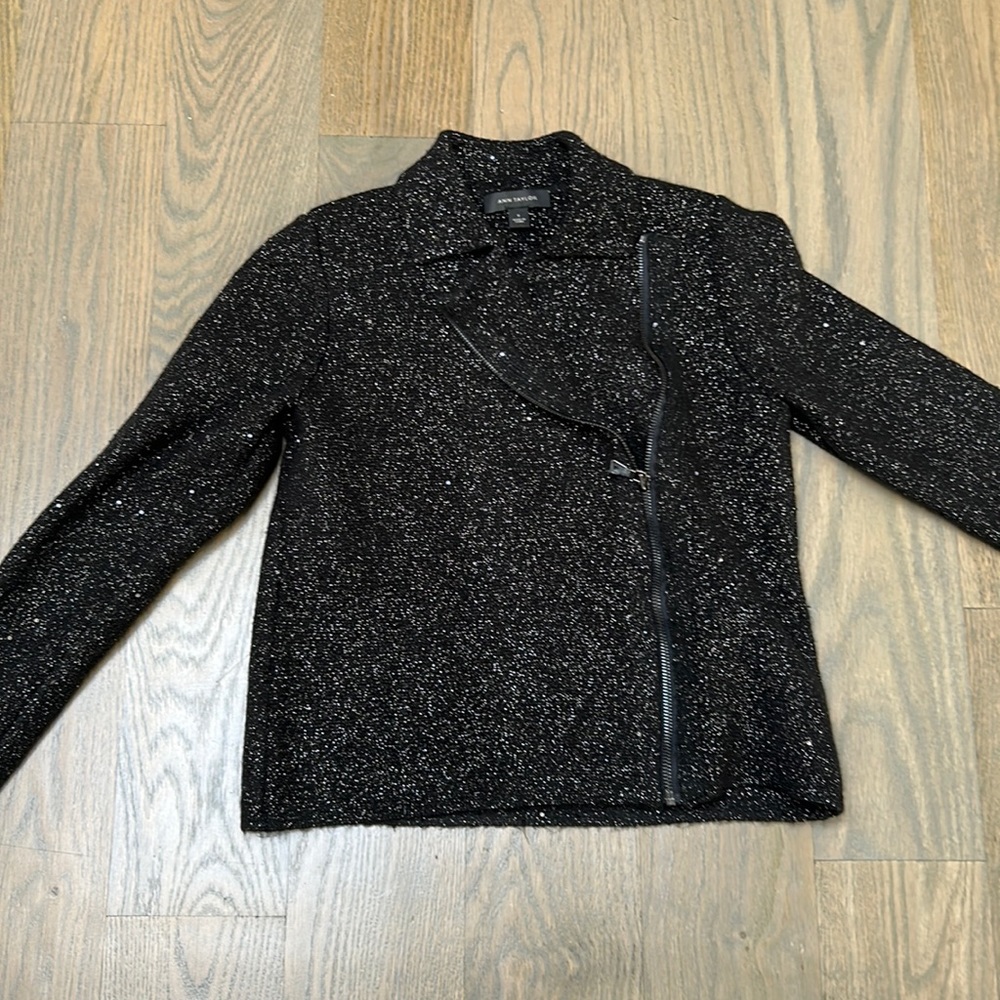 Ann Taylor sweater, motorcycle jacket style